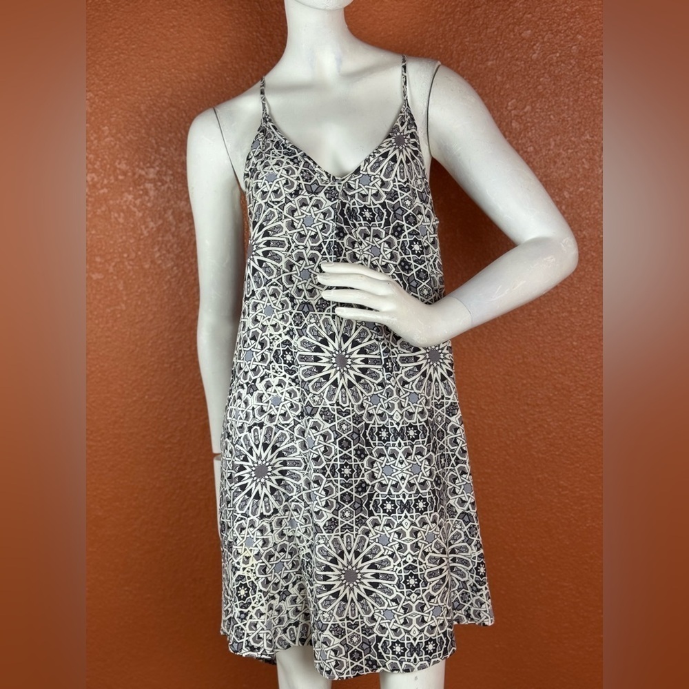 ASTR Blue Dress Patchwork Floral Flowy Boho Festival Dress. D23